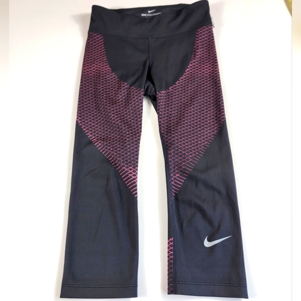 Nike Running Zonal Strength Tights Womens Size S small Black Pink